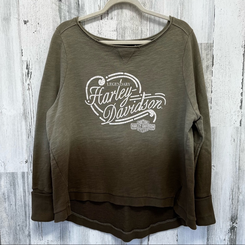 HARLEY DAVIDSON Olive Green Sweatshirt 2X